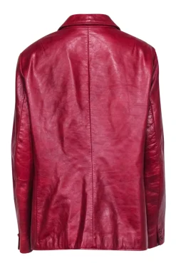 GAP - Red Textured Leather Vintage Jacket Sz XL