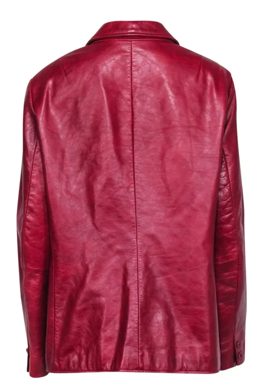 GAP - Red Textured Leather Vintage Jacket Sz XL