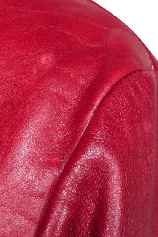 GAP - Red Textured Leather Vintage Jacket Sz XL