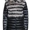 Garshi - Black Puffer Coat w/ Detachable Hood & Rabbit Fur Trim Sz XS