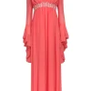 Giambattista Valli - Coral Bell Sleeve Gown w/ Embellished Waistband Sz 8