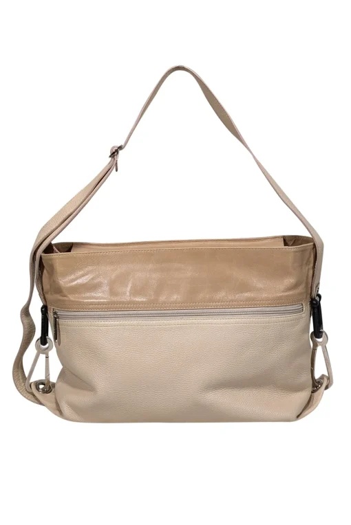 Gianfranco Ferre - Beige Leather Large Shoulder Bag