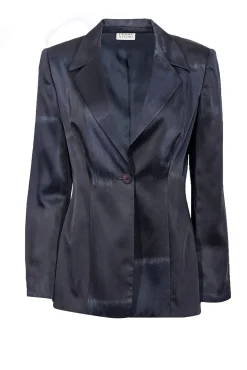 Gianfranco Ferre - Black, Blue & Grey Paint Stroke Print Blazer Sz 6