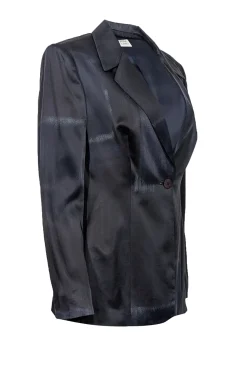 Gianfranco Ferre - Black, Blue & Grey Paint Stroke Print Blazer Sz 6