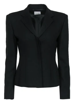 Gianfranco Ferre - Black Slim Blazer w/ Padded Shoulders Sz 6