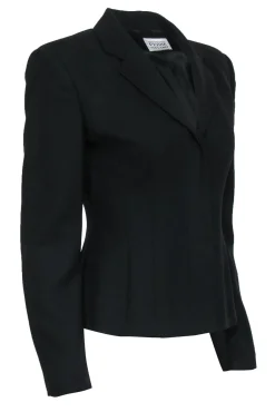 Gianfranco Ferre - Black Slim Blazer w/ Padded Shoulders Sz 6