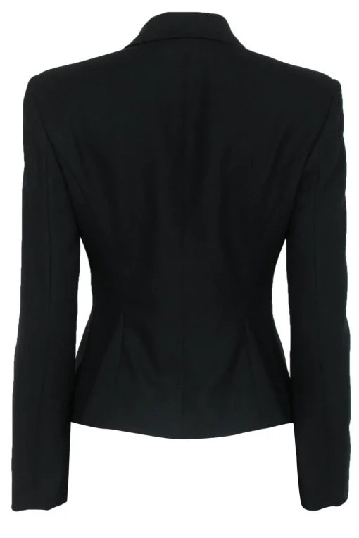 Gianfranco Ferre - Black Slim Blazer w/ Padded Shoulders Sz 6
