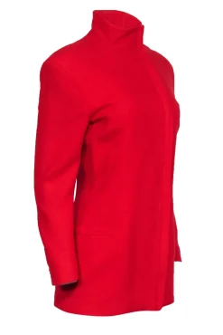 Gianni Versace - Red Asymmetric Zip Front Blazer Jacket Sz 4