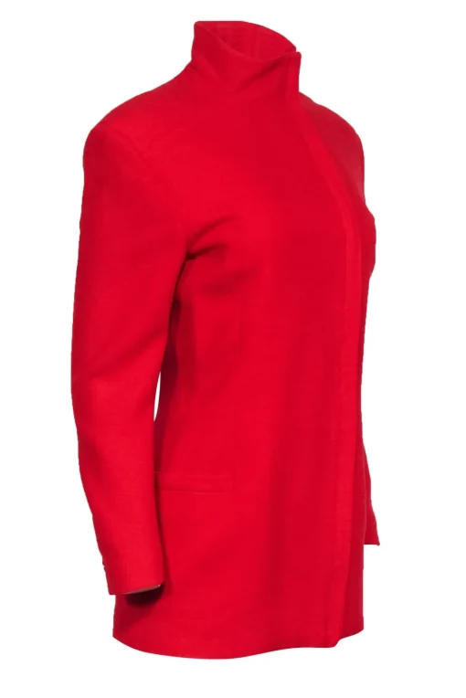 Gianni Versace - Red Asymmetric Zip Front Blazer Jacket Sz 4
