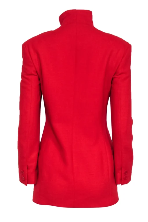 Gianni Versace - Red Asymmetric Zip Front Blazer Jacket Sz 4