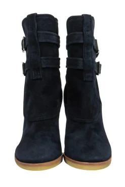 Gianvito Rossi - Navy Blue Suede Booties Sz 5.5