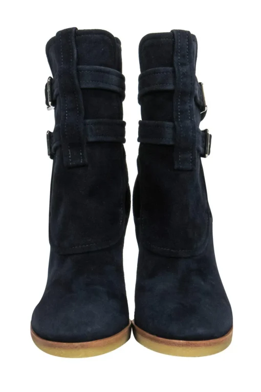 Gianvito Rossi - Navy Blue Suede Booties Sz 5.5