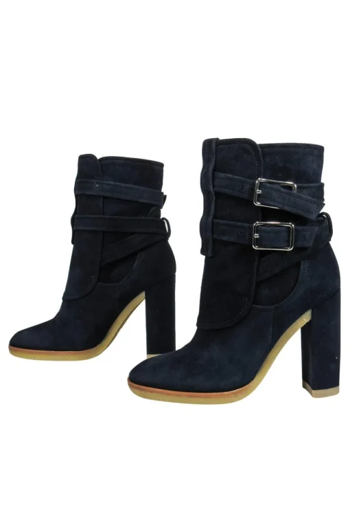 Gianvito Rossi - Navy Blue Suede Booties Sz 5.5