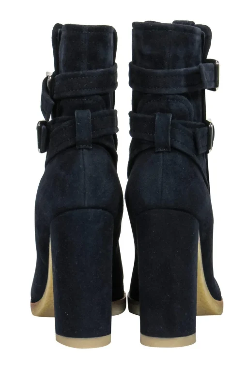 Gianvito Rossi - Navy Blue Suede Booties Sz 5.5