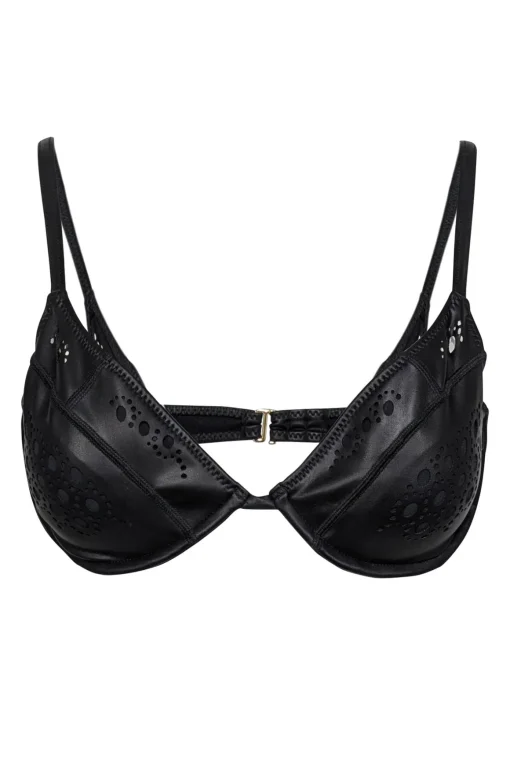 GiGi C - Black Laser Cut Padded Bikini Sz L