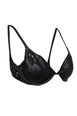 GiGi C - Black Laser Cut Padded Bikini Sz L