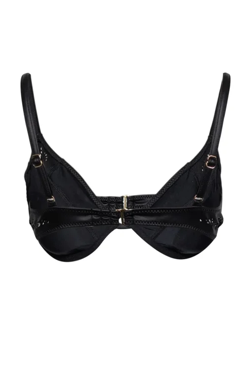 GiGi C - Black Laser Cut Padded Bikini Sz L