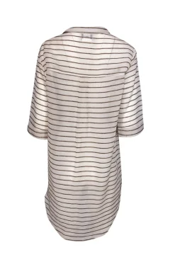 Giorgio Armani - Beige Striped Silk Blouse Sz 10