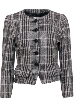 Giorgio Armani - Black & Pink Tweed Blazer w/ Covered Buttons Sz 4