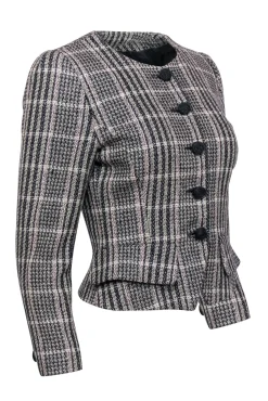 Giorgio Armani - Black & Pink Tweed Blazer w/ Covered Buttons Sz 4