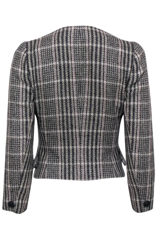 Giorgio Armani - Black & Pink Tweed Blazer w/ Covered Buttons Sz 4