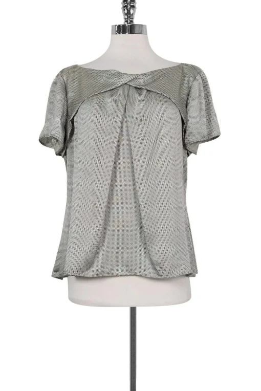 Giorgio Armani - Black & White Silk Blouse Sz M