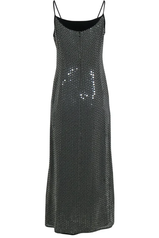Giorgio Armani - Black & White Print Sequin Sleeveless Gown Sz 12