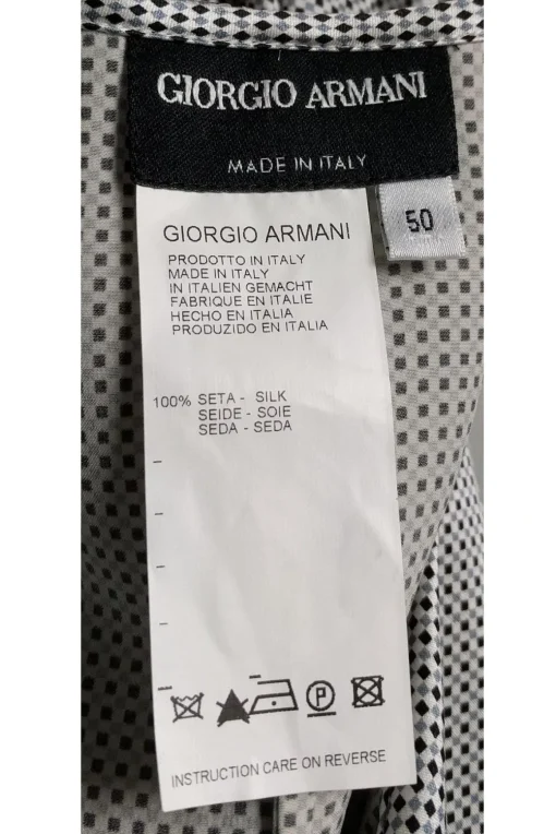 Giorgio Armani - Black & White Silk Blouse Sz M