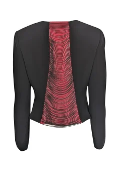 Giorgio Armani - Black Collarless Zipper Front Jacket Sz M