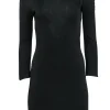 Giorgio Armani - Black Long Sleeved Gathered Sheath Dress Sz 6