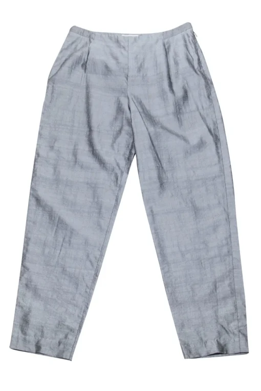 Giorgio Armani - Grey Raw Silk Trousers Sz 6