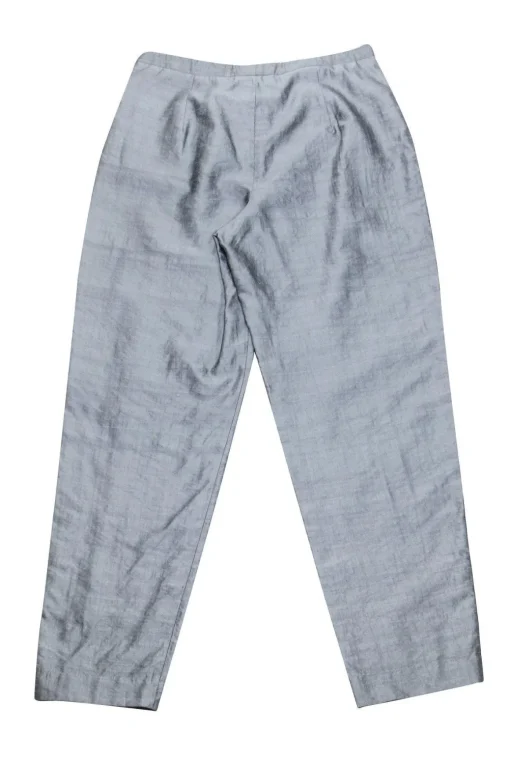 Giorgio Armani - Grey Raw Silk Trousers Sz 6