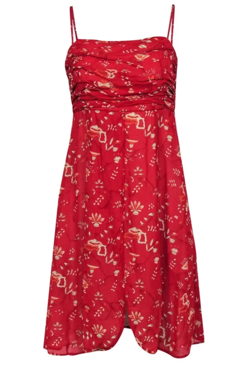 Giorgio Armani - Red Floral Print Chiffon Dress Sz 8