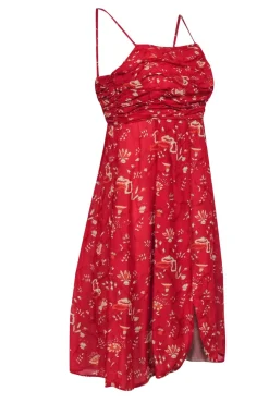 Giorgio Armani - Red Floral Print Chiffon Dress Sz 8