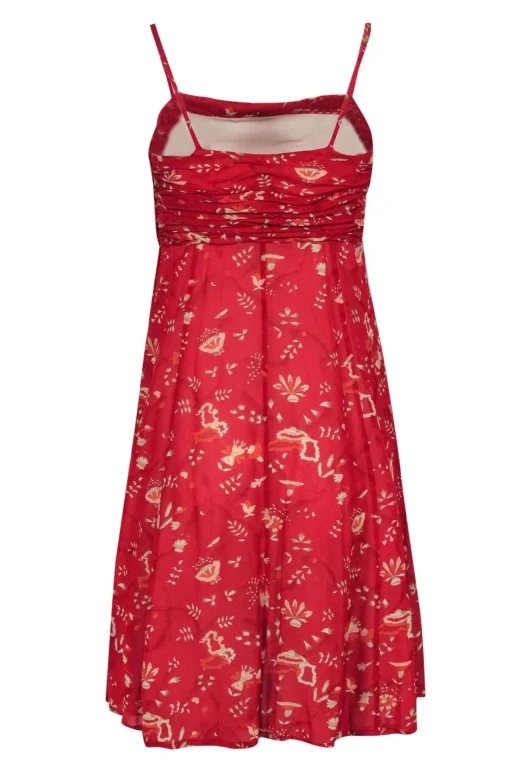 Giorgio Armani - Red Floral Print Chiffon Dress Sz 8