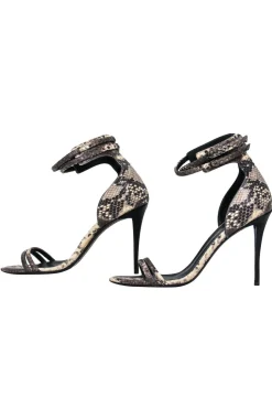 Giuseppe Zanotti - Beige & Grey Snakeskin Strappy Pumps Sz 6
