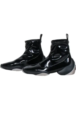 Giuseppe Zanotti - Black Patent Leather Slop on Short Boots Sz 7