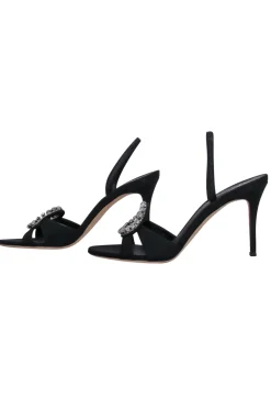 Giuseppe Zanotti - Black Slingback Heels w/ Crystal Circle Sz 8.5