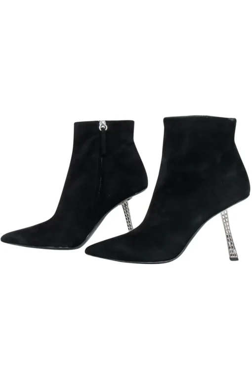 Giuseppe Zanotti - Black Suede Short Boots w/ Jewel Heel Sz 9