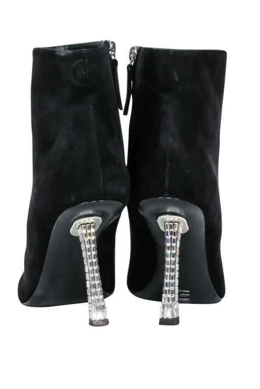 Giuseppe Zanotti - Black Suede Short Boots w/ Jewel Heel Sz 9
