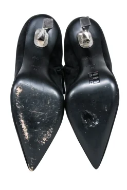 Giuseppe Zanotti - Black Suede Short Boots w/ Jewel Heel Sz 9