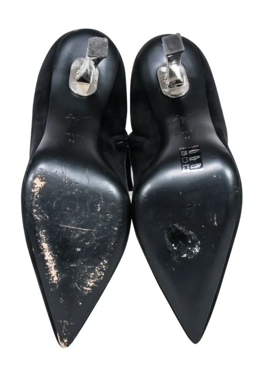 Giuseppe Zanotti - Black Suede Short Boots w/ Jewel Heel Sz 9