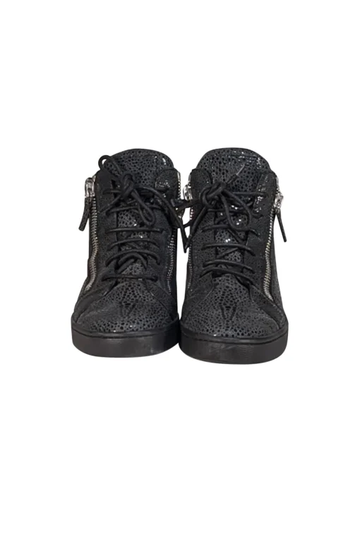 Giuseppe Zanotti - Grey Spotted Print High Top Lace Up Sneakers Sz 8