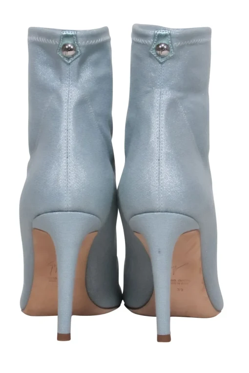 Giuseppe Zanotti - Light Blue Shimmery Round Toe Booties Sz 9