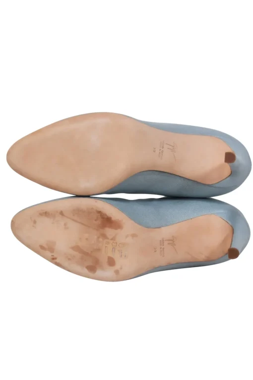 Giuseppe Zanotti - Light Blue Shimmery Round Toe Booties Sz 9