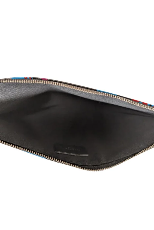 Givenchy - Black & Multi-Color Floral Print Zipper Clutch