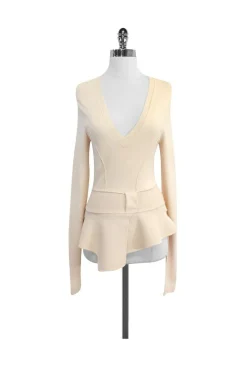 Givenchy - Pale Pink Asymmetrical Peplum Top Sz M