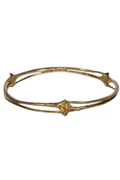 Gogo - Sterling Silver Gold Plated "Rattlesnake Rib" Stacked Bangle