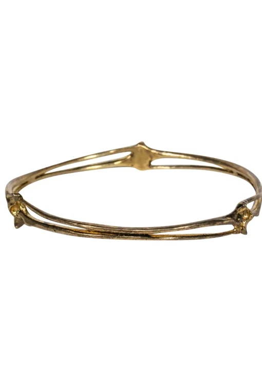 Gogo - Sterling Silver Gold Plated "Rattlesnake Rib" Stacked Bangle