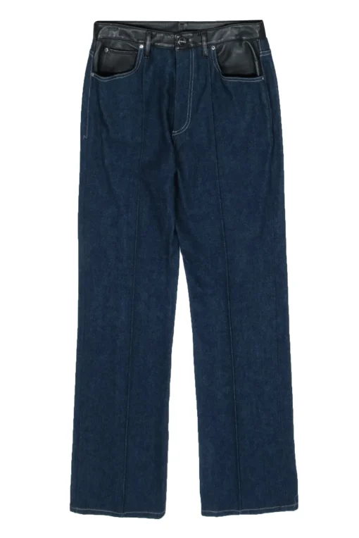 Goldsign - Dark Wash Leather Trim Jeans Sz 6